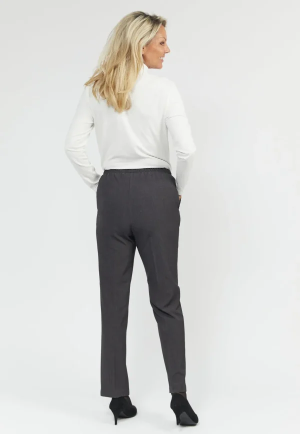Brandtex Bukser & Jeans<Bukser Med Elastikbånd I Taljen - Sofie - Grey mel.