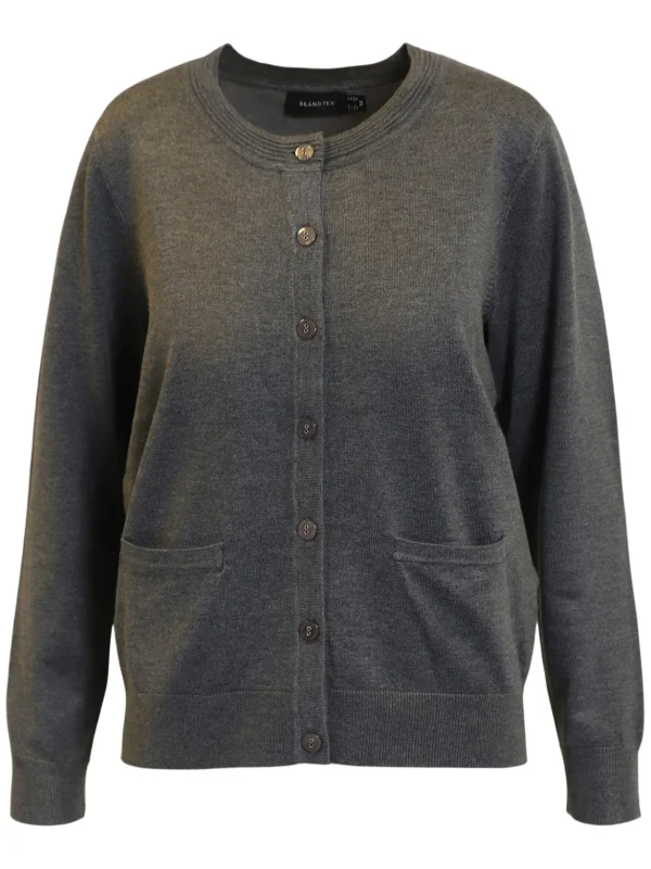 Brandtex Cardigans<Cardigan Med Lomme - Grey melange