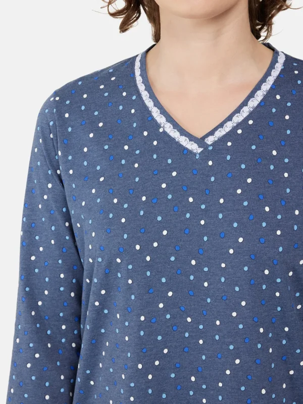 Brandtex Homewear<Natkjole - Cornflower Blue