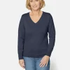 Brandtex Pullovers<Pullover Med V-hals - Midnight Blue