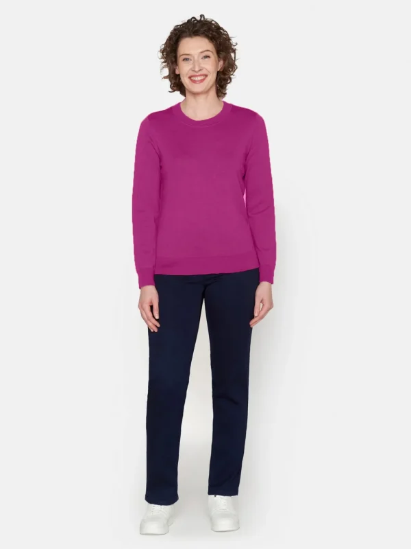 Brandtex Pullovers<Pullover O-hals - Fuchsia Pink