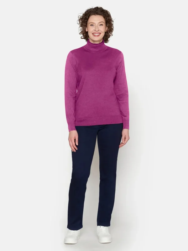 Brandtex Pullovers<Rullekrave Pullover - Fuchsia Pink